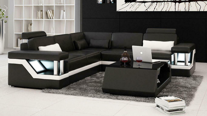 Corner Furniture Leather Sofa Upholstery Seating Area Designer Upholstered Corner Couch