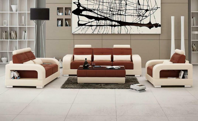 Sofa set Upholstery 3+1+1 Seater Set Design Sofas Couches Leather Modern