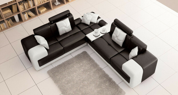 Corner sofa Corner suite L-shape Sofa Suite Upholstery Couch Living landscape