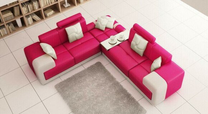Corner sofa Corner suite L-shape Sofa Suite Upholstery Couch Living landscape