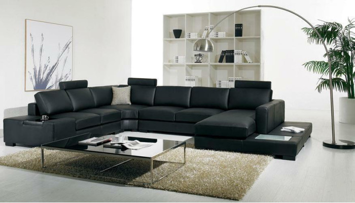 Leather sofa designer sofa U-shape living landscape couch decoration upholstery corner sofa