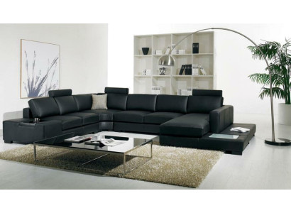 Leather sofa designer sofa U-shape living landscape couch decoration upholstery corner sofa