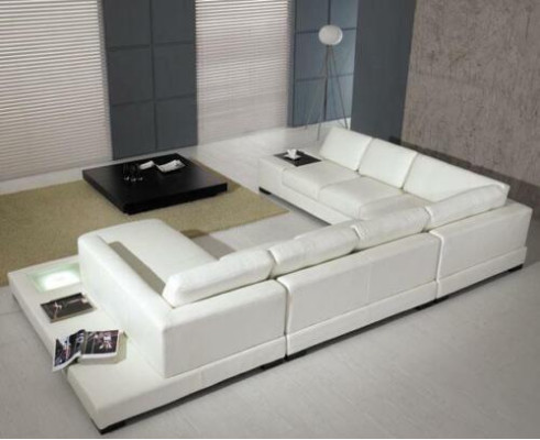 Leather sofa designer sofa U-shape living landscape couch decoration upholstery corner sofa