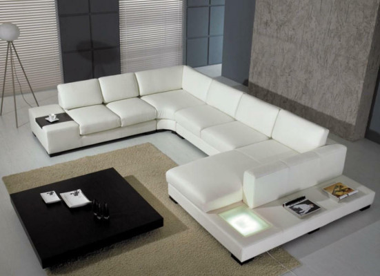 Leather sofa designer sofa U-shape living landscape couch decoration upholstery corner sofa