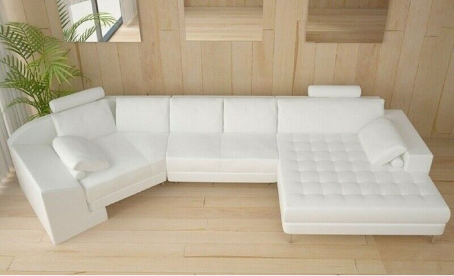 Designer Living room Corner sofa Couch Upholstery Seat Corner Garnitzur leather couches