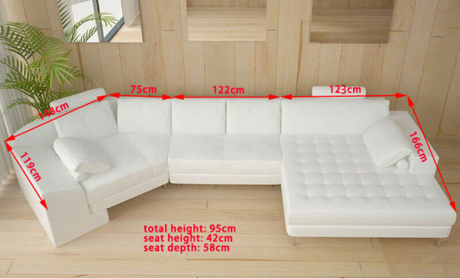 Designer Living room Corner sofa Couch Upholstery Seat Corner Garnitzur leather couches
