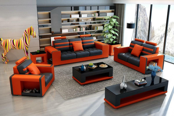Sofa set 321 Seater Table Stool Coffee table Sideboard Suite Modern 5-piece.