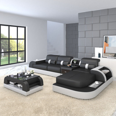 Corner sofa L-shape Living landscape Sofa Couch Upholstery Corner Suite Leather