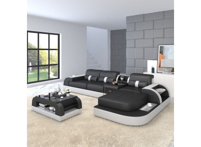 Corner sofa L-shape Living landscape Sofa Couch Upholstery Corner Suite Leather
