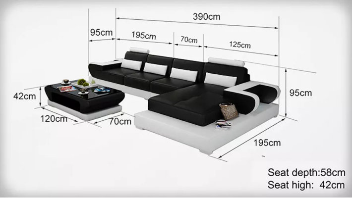 Sofa Leather sofa Corner sofa Upholstered suite Couch Corner suite Living landscape Upholstery
