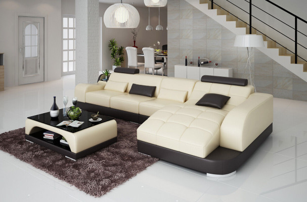 Corner sofa L-shape Fabric Couch Living landscape Suite Design Modern Sofa