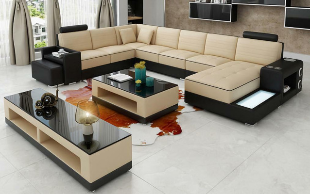 Eck Leather Corner sofa U-shape Sofa Couch Design Upholstery Textile Modern Textile new