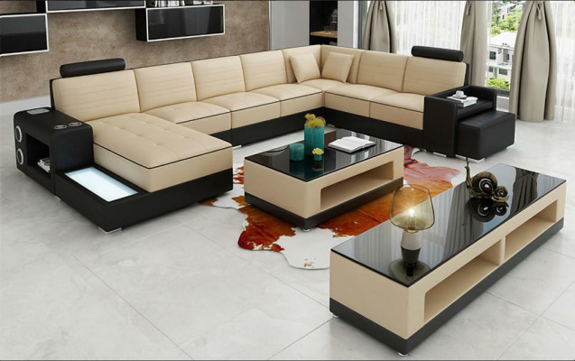 Eck Leather Corner sofa U-shape Sofa Couch Design Upholstery Textile Modern Textile new