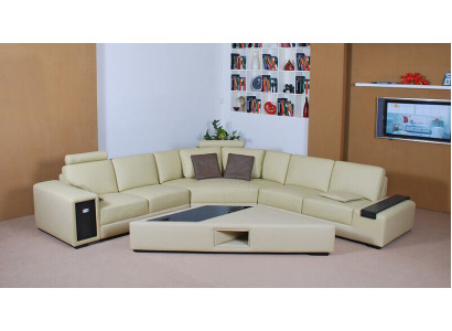 Designer Sofa Couch Corner sofa with Stool Suite Upholstery Living landscape