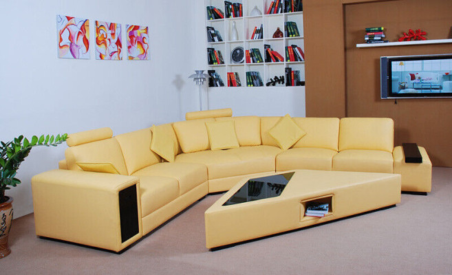 Designer Sofa Couch Corner sofa with Stool Suite Upholstery Living landscape