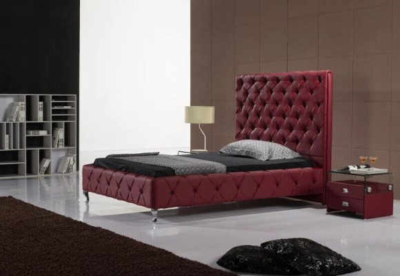 Designer Bed Chesterfield Leather Hotel Beds Luxury Double Sleeping Room
