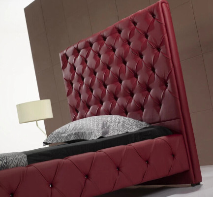 Designer Bed Chesterfield Leather Hotel Beds Luxury Double Sleeping Room