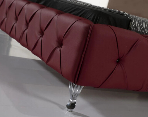 Designer Bed Chesterfield Leather Hotel Beds Luxury Double Sleeping Room
