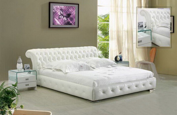 Leather Bed Upholstery Design Luxury Double Hotel Sleep Room Beds