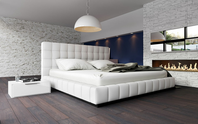 Designer Upholstered bed Bed White Beds Leather bed Double bed Marriage bed Designer bed