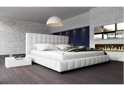 Designer Upholstered bed Bed White Beds Leather bed Double bed Marriage bed Designer bed
