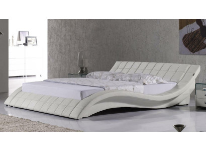 Designer Upholstered bed White Bed Beds Leather bed Double bed Marriage bed Designer bed