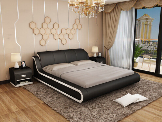 Leather Bed Design Double bed Beds Bed Leather Upholstery Bedroom Marriage