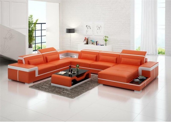 Sofa Couch Upholstery Suite Living landscape Design Corner sofa Leather new