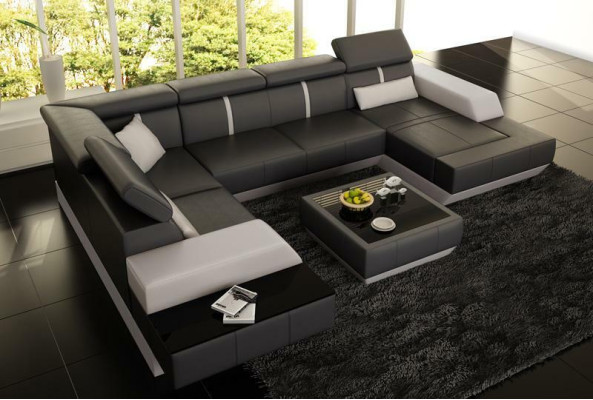 Design Living landscape U-shape big Corner sofa Sofa Couch Upholstery xxl Suite