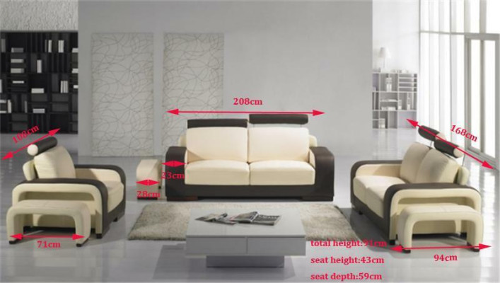 Two-seater 2 Seater Sofa Couch Upholstery Couches Sofas with Stool Suite