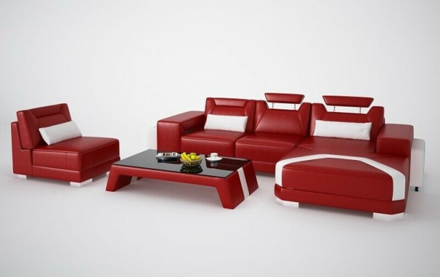Suite Furniture Living room Complete Set 3pcs. Corner sofa sofa stool table