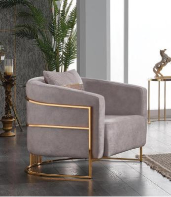 Modern sofa set three-seater armchair living room stainless steel furniture 3 pieces