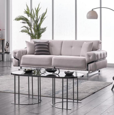 Gray Sofa set Living room Sofas Three Seater Armchair Complete's Set 3pcs