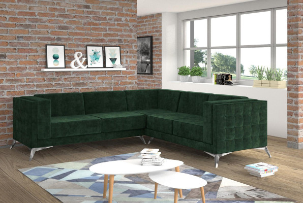 Sofa L-shape Chesterfield Couch Living landscape Suite Design Classic