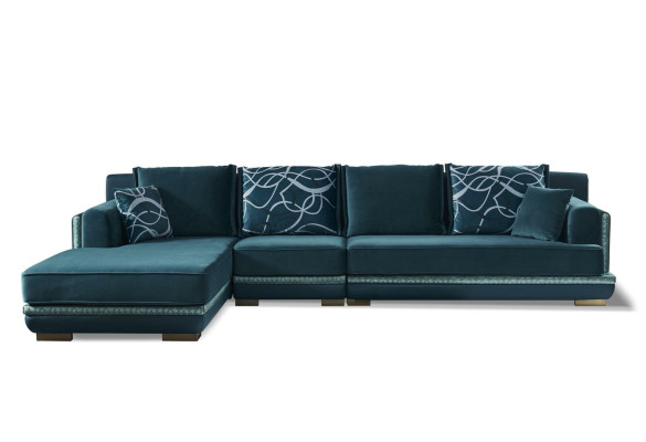 Living landscape L-shape Corner sofa Couch Design Upholstery Textile Suite Sofa