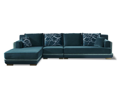 Living landscape L-shape Corner sofa Couch Design Upholstery Textile Suite Sofa
