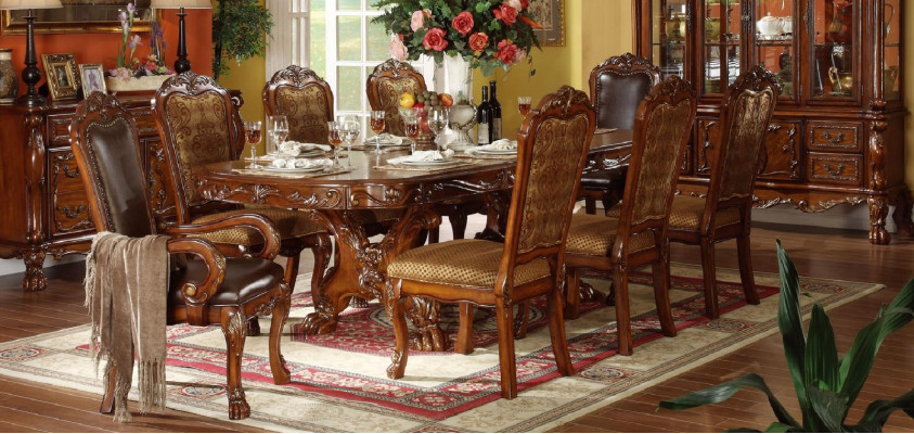 Classic r Dining table Table Wood Dining room Suite 6x Set Chair Chairs