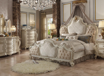 Bed 2x Bedside table 3 pcs. Bedroom Set Luxury Design Beds Chesterfield