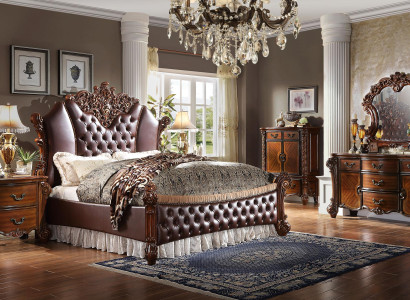 Bed 2x Bedside tables 3 pieces. Set Furniture Baroque Rococo Bedroom 180x200
