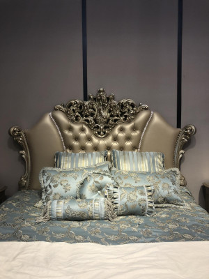 Bedroom 3 pcs. Set Bed 2x Bedside table Console Beds Double Luxury