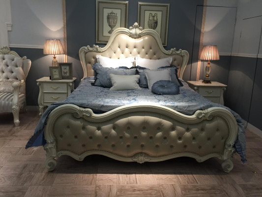 Design Bed Double Luxury Sleep Room Beds Leather Hotel 180x200cm