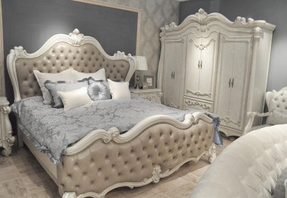 Bed + 2x Bedside table 3 pcs. Bedroom Set Luxury Designer Bedroom
