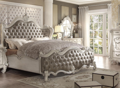Bedroom 3 pcs. Set Bed 2x Bedside table Console Double Beds Hotel