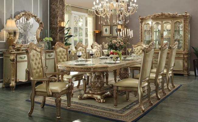 Dining room Set Suite Display case Table 8x Chair Chest of drawers Mirror Baroque