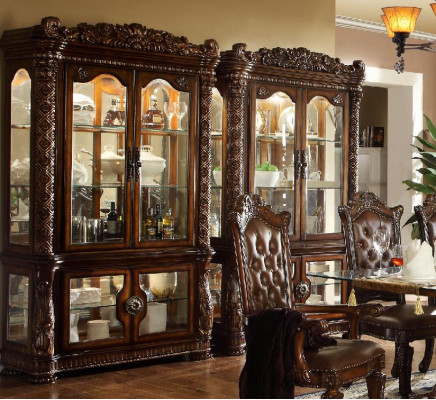 Display case Wardrobe Showcases Living room Show Cabinets Baroque Rococo Wood