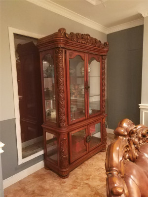 Elegant display case antique style baroque rococo wardrobe shop window decoration living room