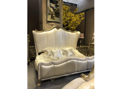 Classic s Bed Baroque Rococo Chesterfield Style Double Leather Hotel Antique Beds