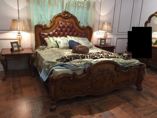 Classic s Bed Baroque Rococo Chesterfield Style Double Leather Hotel Beds