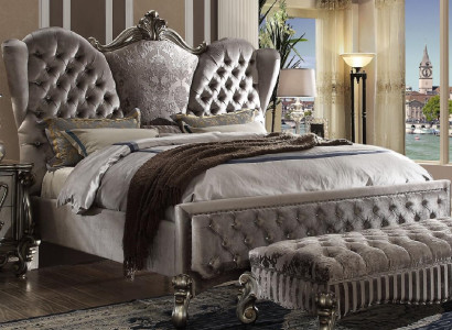 Bed Upholstered bed Luxury Double Bedroom Design Bed Beds Wood