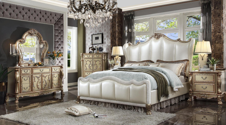 Sideboard Carved Wood Chest of drawers + Mirror Chests of drawers Baroque Rococo Console 2-piece.